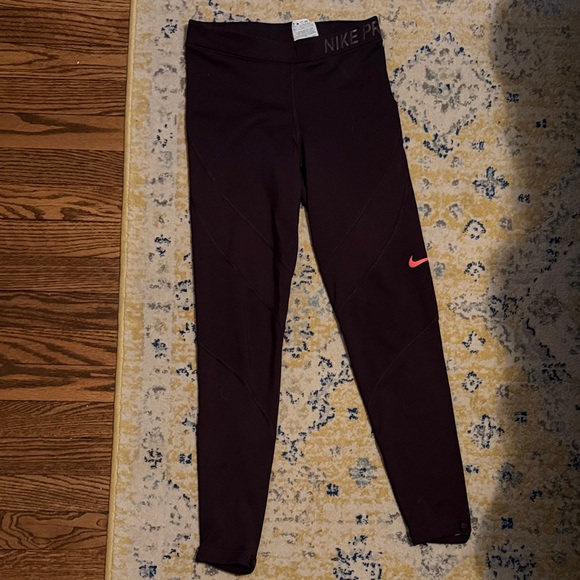 Nike Pants - Nike Women's Magenta Hyper Warm Leggings with Pink Swoosh